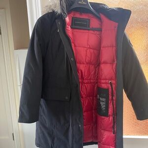 Puffer Coat Andrew Marc warm!! Sz M w hood fur
